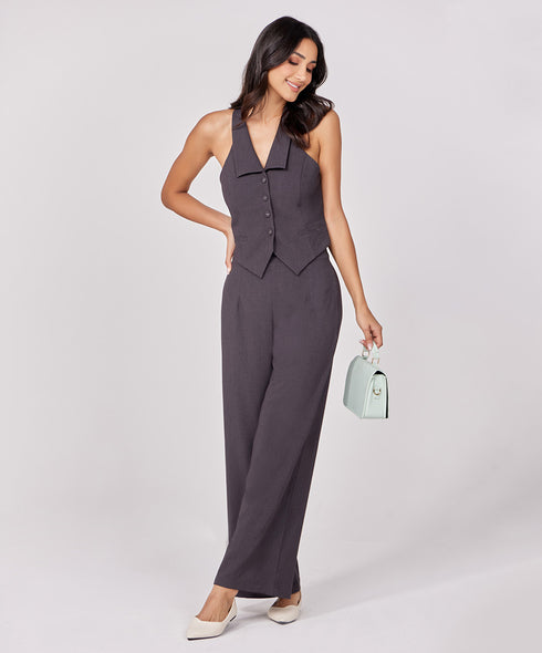 Flared Leg Formal Dark Grey Pant